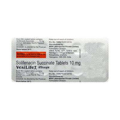 Vesilife 10mg Tablet 10'S - Bladder And Prostate Disorders-Dru