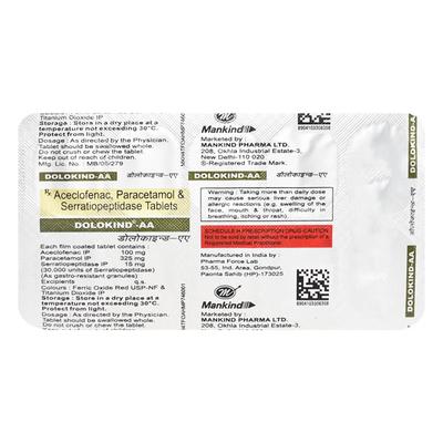 Dolokind AA Tablet 10'S - Pain relief-Nsa