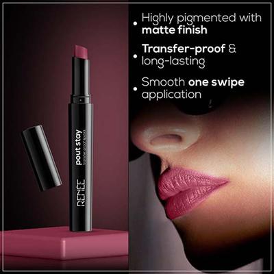 Renee Poutstay Transfer Proof Lipstick- 09 Kira 2 gm - Lipsticks