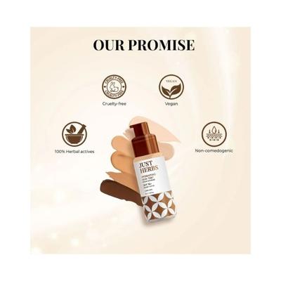 Just Herbs Hyndrating Skin Tint BB Cream Foundation for Skin Tone, Natural SPF 15+ Bramhi + Lotus 40ml - Foundation