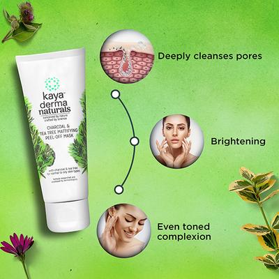 Kaya Charcoal & Tea Tree Mattifying Peel-Off Mask 50 ml - Masks & Peels