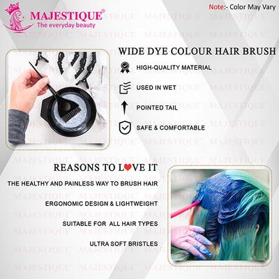 Majestique Professional Wide Hair Dye Brush, Coloring Applicator for Men and Women - Color May Vary 1's - Multi-Stylers