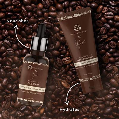 The Man Company Caffeine Moisturising Face Care Kit (Face Serum-30ml & Moisturiser-50g) 1's - Facial Kits