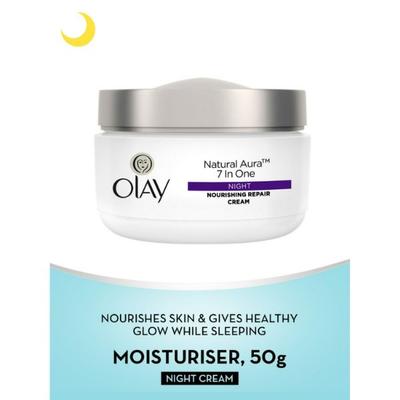 Olay Natural Aura 7 In One Night Cream with Vitamin B3, Pro B5, E 50gm - Face Moisturizers