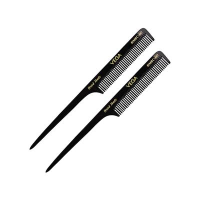 Vega Tail Hair Comb, for Women, Black (VC2HMBC-302) 2's - Hair Combs
