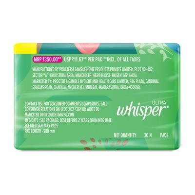 Whisper Ultra Clean Sanitary Pads (XL) 30's - Sanitary Napkins