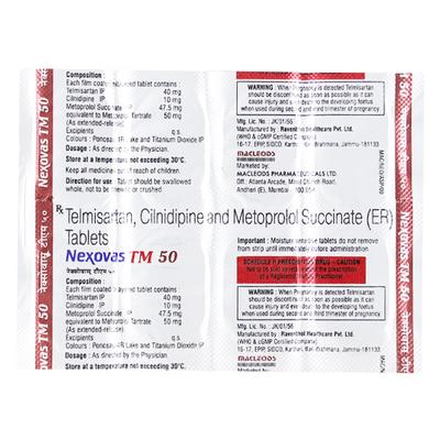 NEXOVAS TM 50 Tablet 10's - Hypertension-Ang