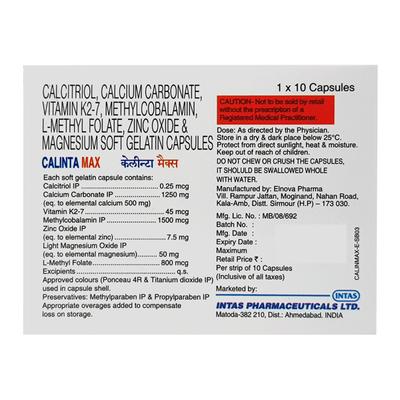 Calinta Max Capsule 10'S - Supplements-Vam