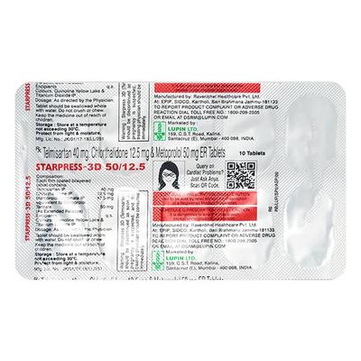 STARPRESS 3D 50/12.5 Tablet 10's - Hypertension-Ana