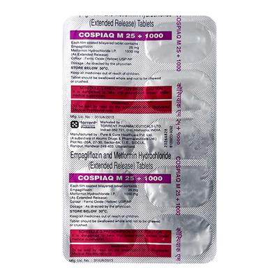 COSPIAQ M 25/1000 Tablet 10's - Diabetes-Ant