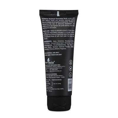 Riyo Herbs Blackhead Eliminating Daily Scrub - Bamboo Charcoal Tea Tree Oil & Walnut 100 gm - Face Scrubs