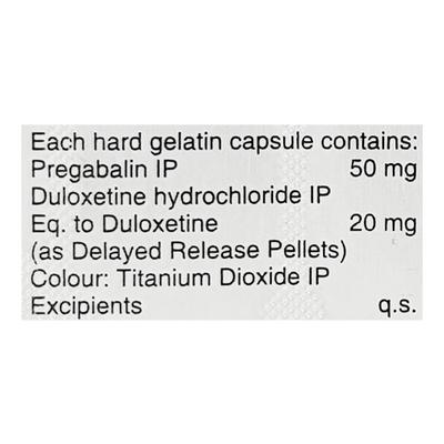 PREGABID D 50/20 Capsule 10's - Neuropathic Pain-Dru