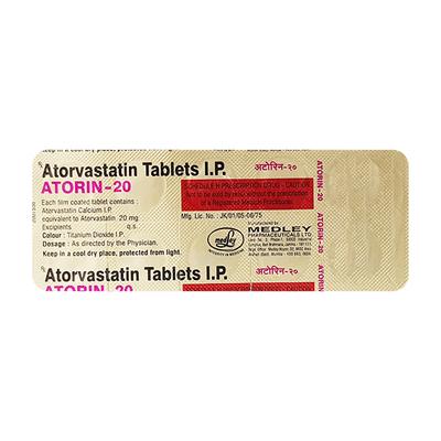 Atorin 20mg Tablet 10'S - High Cholesterol-Dys