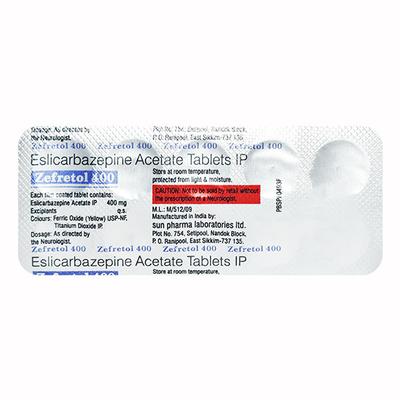 Zefretol 400mg Tablet 10'S - Epilepsy/Convulsion-Ant