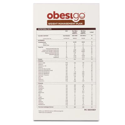 Obesigo Weight Management Plan Powder - Vanilla Shake (Pack of 7 x 50 g) - Weight Loss