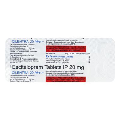 Cilentra 20mg Tablet 10'S - Depression-Ant