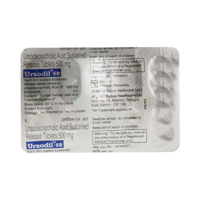 Ursodil SR 500mg Tablet 10'S - Cholelithiasis/Gall Stones