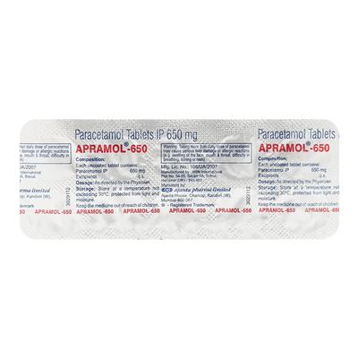 APRAMOL 650 Tablet 10's - Fever-Ana