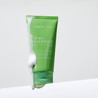 LISEN Divine Radiance Cream To Foam Cleanser with Pearl Extracts for Dirt and Impurities 120 ml - Face Wash & Cleansers