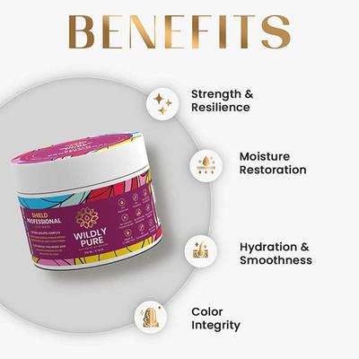 Wildly Pure Professional Plant Keratin Hair Mask Biolipid Formula Smoothening Shine Toxin 20 200 ml - Hair Masks & Packs