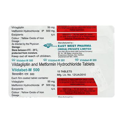 VILDABET M 500 Tablet 15's - Diabetes-Ant