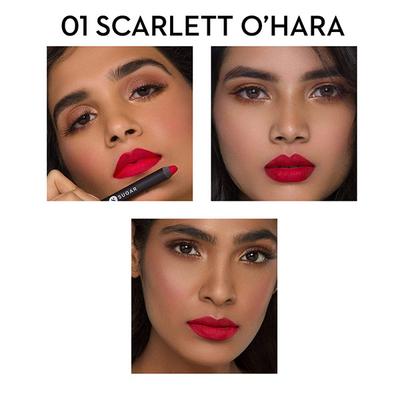 SUGAR Cosmetics Matte As Hell Crayon Lipstick - 01 Scarlett O'hara (Red) 2.8 gm - Lip Crayons
