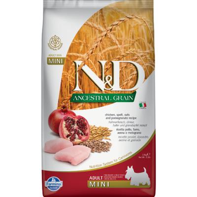 Farmina N&D Ancestral Grain Dog Food - Chicken, Spelt, Oats & Pomegranate (Adult Mini) 2.5 kg - Petfood