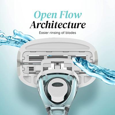 LetsShave Evior 6 Shaving Razor + Shaving Razor Blade 4's + Whipped Shave Cream 150 gm - Women - Shaving & Hair Removal