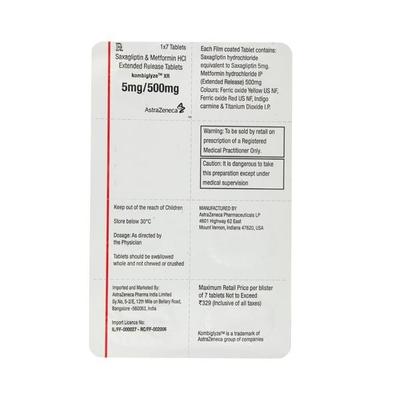 Kombiglyze XR 5/500mg Tablet 7'S - Diabetes-Ant