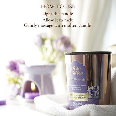 Vedic Valley Lavender Stress Relieving Body Massage Candle Certified Natural 200 gm - Others