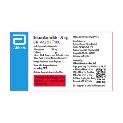 BRIVAJOY 100 Tablet 14's - Epilepsy/Convulsion-Ant