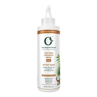 Organic Forest 100% VEGAN & Chemical-Free Heavenly Blend of Australian Tea Tree Oil, Coconut Oil, Rosemary Oil and Neem Oil 100 ml - Hair Oils