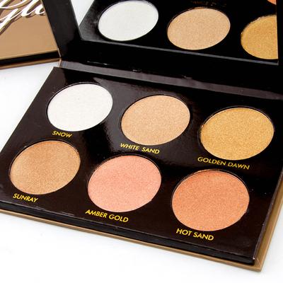 Miss Rose 6 Color Shimmery Highlighter Glow Palette 7003 - 037 27 gm - Face Palettes