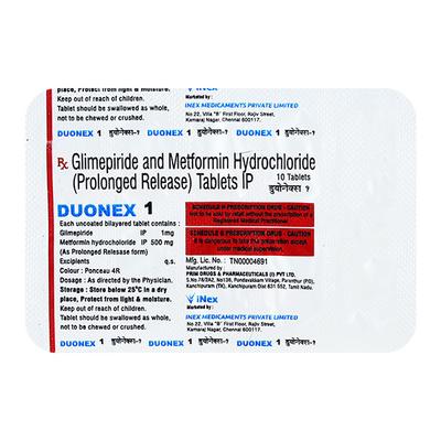 Duonex 1mg Tablet 10'S - Diabetes-Ant