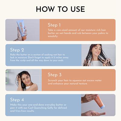 Fix My Curls Curl Quenching Hair Butter Made for Curly, Wavy, Dry and Frizzy Hair with Tucuma Butter, Flaxseed, and Chia Seed 100 gm - Hair Sets & Kits