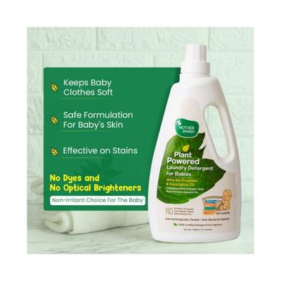Mother Sparsh Baby Laundry Liquid Detergent- Enzymes And Eucalyptus Oil, Refill Pack (500Ml X 2) 2's - Baby Detergents