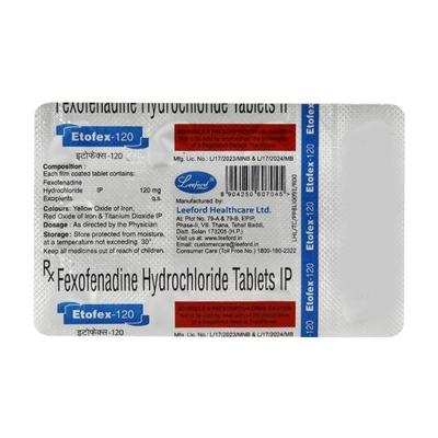 Etofex 120mg Tablet 10'S - Allergies-Ant