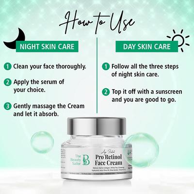 The Beauty Sailor Pro-Retinol Face Cream Anti-Aging Retinol Night Cream with Hyaluronic Acid 50 gm - Night Cream