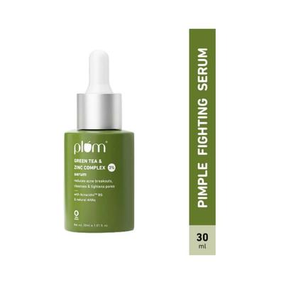 Plum Green Tea Zinc Complex 3% Serum With AcnacidolTM BG natural AHAs Fights Pimples Tightens Pores Controls Oil 30Ml - Toners