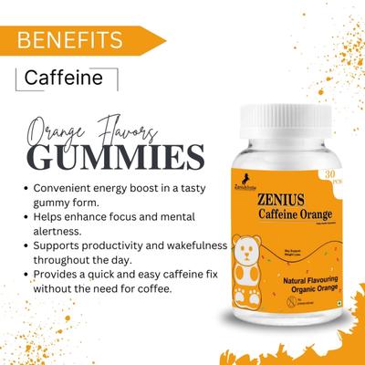 Zenius Caffeine Orange Gummies 30's - Energy Drinks
