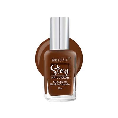Swiss Beauty Slay Nail Color, Shade - Coffee Break 13 gm - Nail Polish