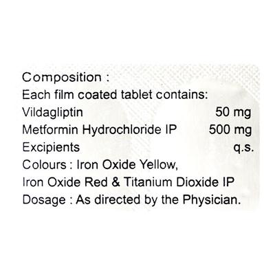 NUGLIPTIN M 500mg Tablet 15's - Diabetes-Ant