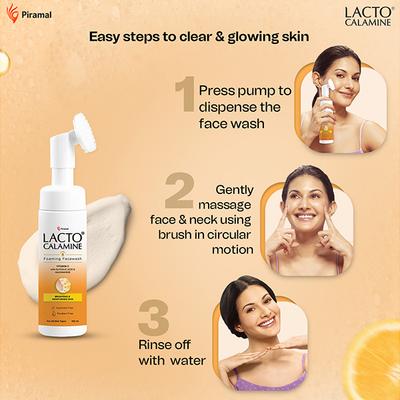 Lacto Calamine Vitamin C Foaming Face Wash, Brightens Skin, Control Blackheads and Whiteheads 150 ml - Face Wash & Cleansers