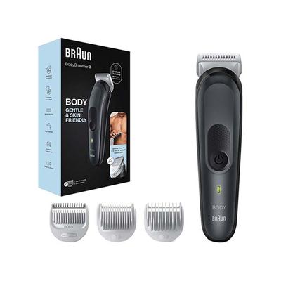 Braun Body Groomer 3 for Men from Gillette, BG3340, Manscaping Tool, SkinShield Technology Gray and Black 330 gm - Grooming Kits