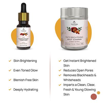 The Tribe Concepts Face Brightening Kit With Steel Tin 130 gm - Loose Powder