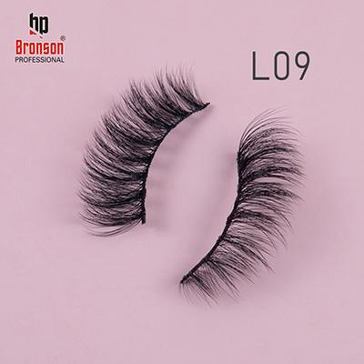 Bronson Professional Eyelash Set 3D False Long And Natural Eye Makeup No. L09 10's - Eyelashes