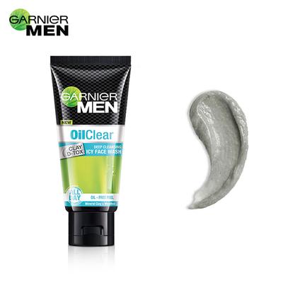 Garnier Men Oil Clear Deep Cleansing Icy Face Wash - Clay D-Tox 50 gm - Face Wash & Cleansers
