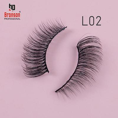 Bronson Professional Eyelash Set 3D False Long And Natural Eye Makeup No. L02 10's - Eyelashes