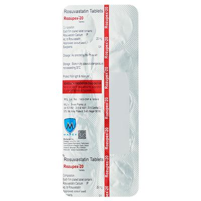 ROZUPEX 20 Tablet 10's - High Cholesterol-Dys