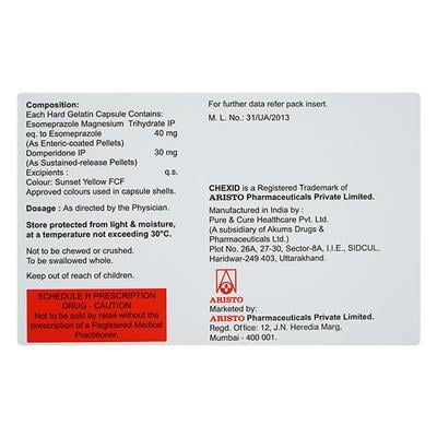 CHEXID D 30/40mg Capsule 10's - Ulcer/Reflux/Flatulence-Aaa